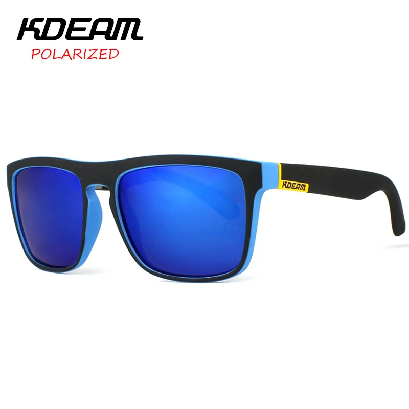 KDEAM Polarized Sunglasses Men Sport Eyewear Brand Designer Driving Oculos De Sol Reflective Coating UV400 With Case KD156