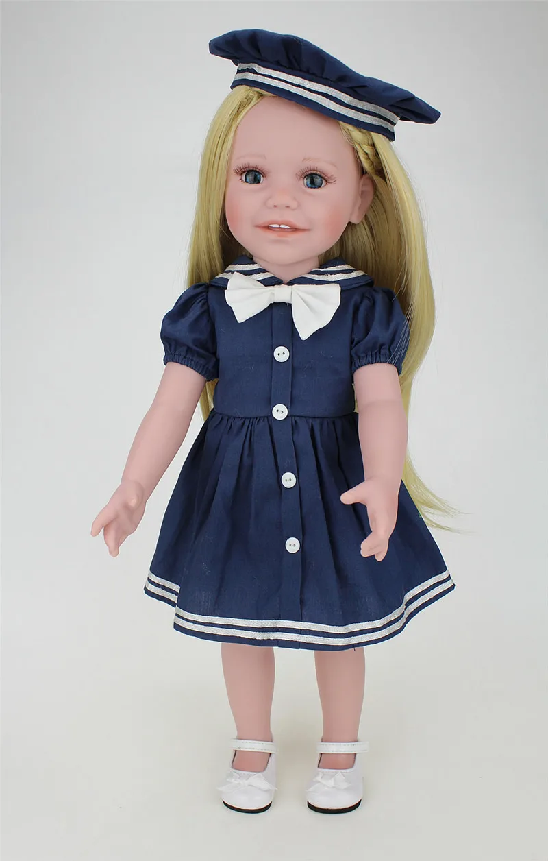 

The Most Popular 18 inch 45cm Navy Style Pure Hand Made Baby Dolls As the Super Start Doll In Reborn Baby Dolls For Sale Market