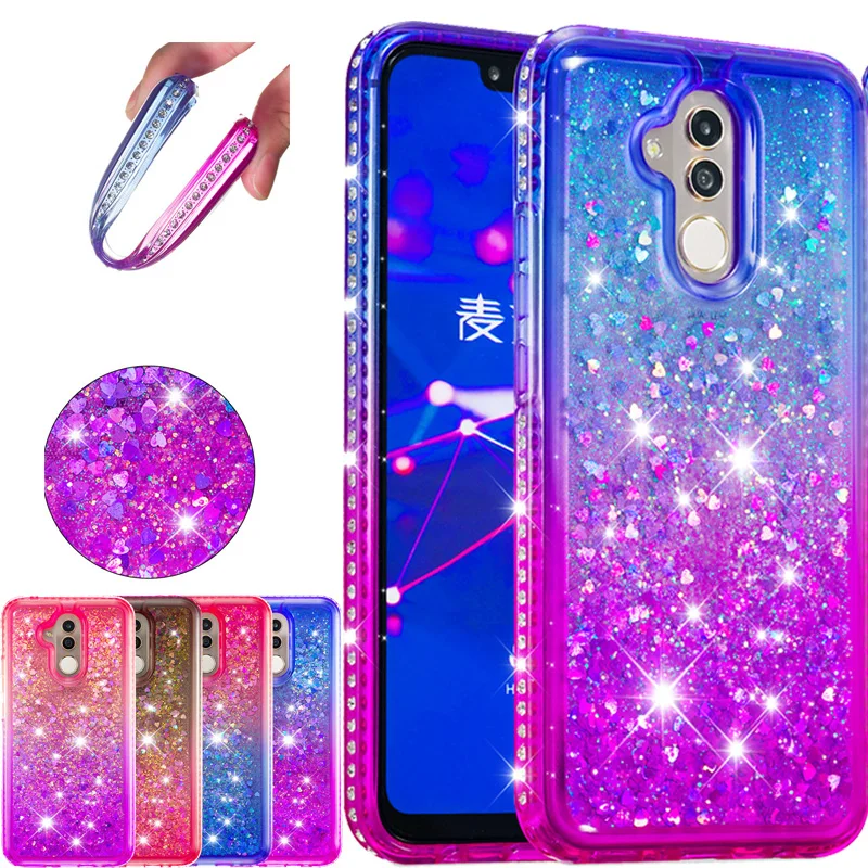 Diamond Glitter Bling Liquid Dynamic Quicksand Case on for Huawei Mate 20 Lite P Smart Y5 Y6 2018 Soft TPU Phone Cover Coque     (6)