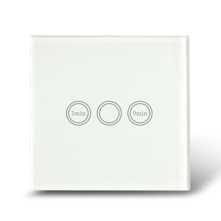 Wall Light Touch Timer Switch 1 Gang 1 Way, Crystal Glass Cover Time