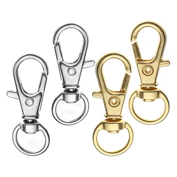 

10Pcs 32mm Lobster Clasp Clips Key Hook Keychain Split Key Ring Findings Clasps For DIY Keychains Handbags Accessory Gold Silver