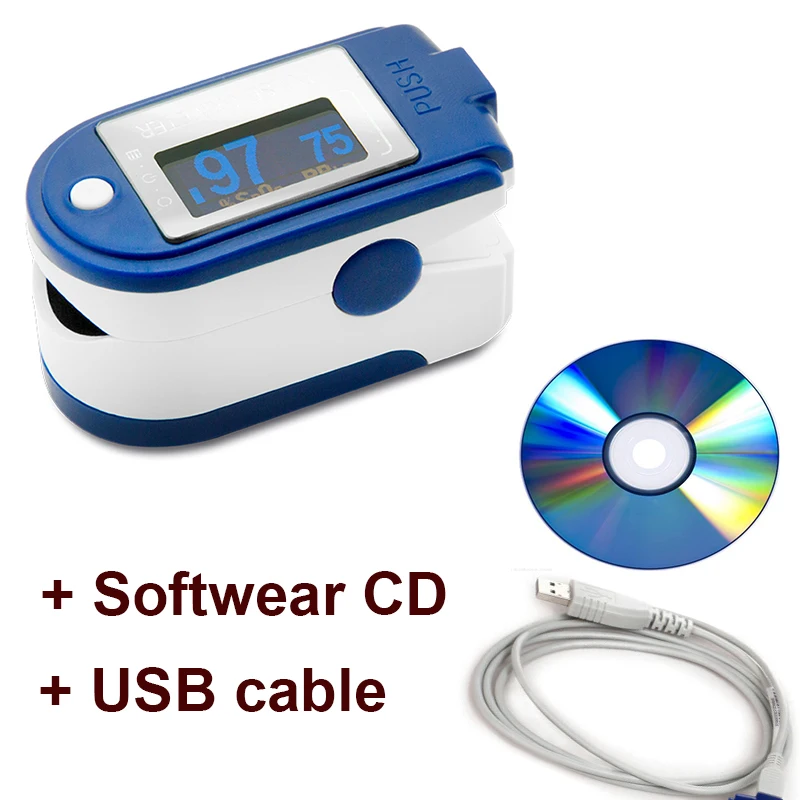 

Finger Pulse oximeter SPO2 display heart rate monitor fingertip oximetro Wireless communication Pulse Oximeter CMS50D PLUS