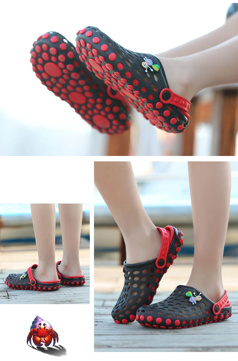 UncleJerry/Детские сандалии; легкая весенне-летняя обувь для мальчиков и девочек; нескользящие тапки с дырочками; детские летние сандалии