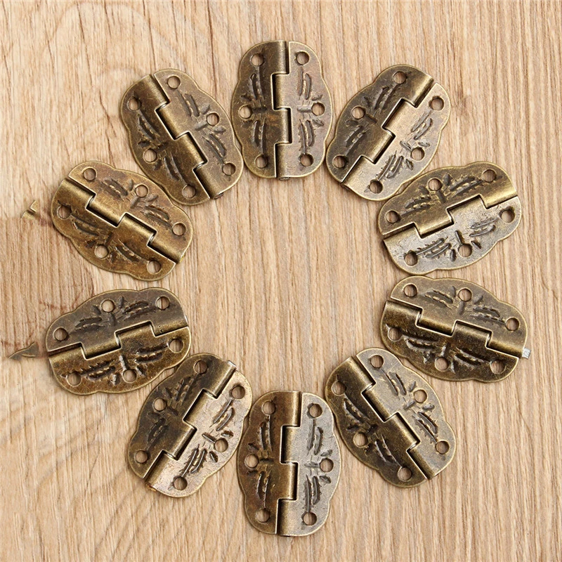 MTSPACE 10pcs/Set 30mm x22mm Door Butt Hinges Alloy rotated from 0 degrees to 280 degrees Antique Bronze Tool Parts