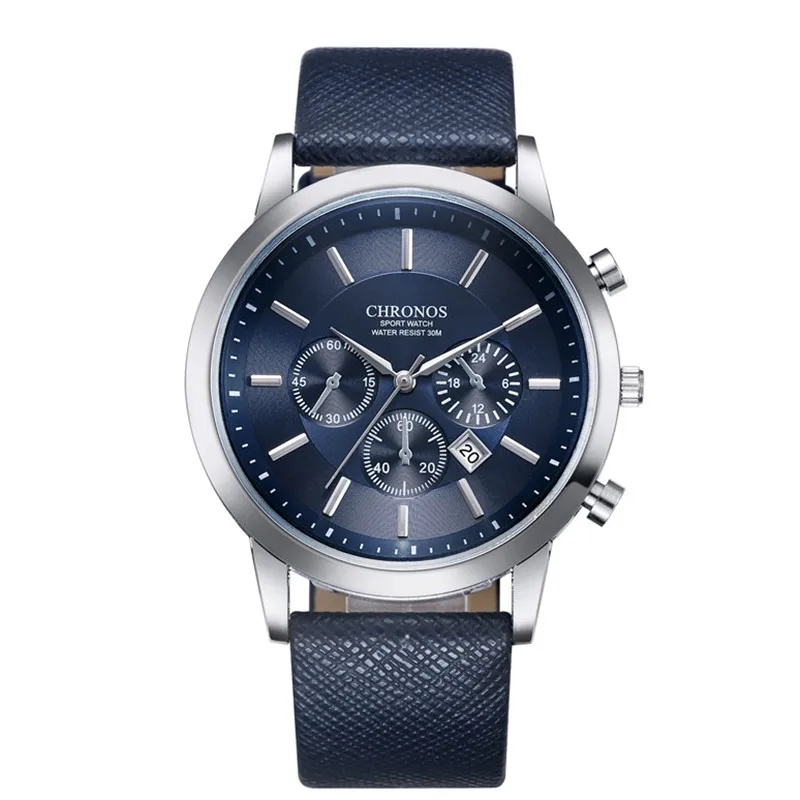 CHRONOS Watch Men Top Brand Luxury Men Datejust Watch Leather Clock Sport Watches Relogio Masculino Hodinky Ceasuri Mannen Saati
