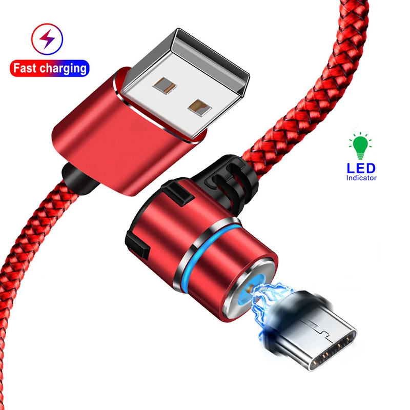 

Type C Cable Magnetic 90 Degree Fast Charger Phone USB C Cable Mobile Quick Charge Magnet Type-C Cord For Huawei Samsung Cables