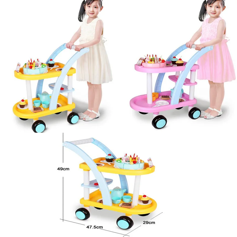 

New simulation birthday cake toy trolley pretend play christmas birthday gift toys