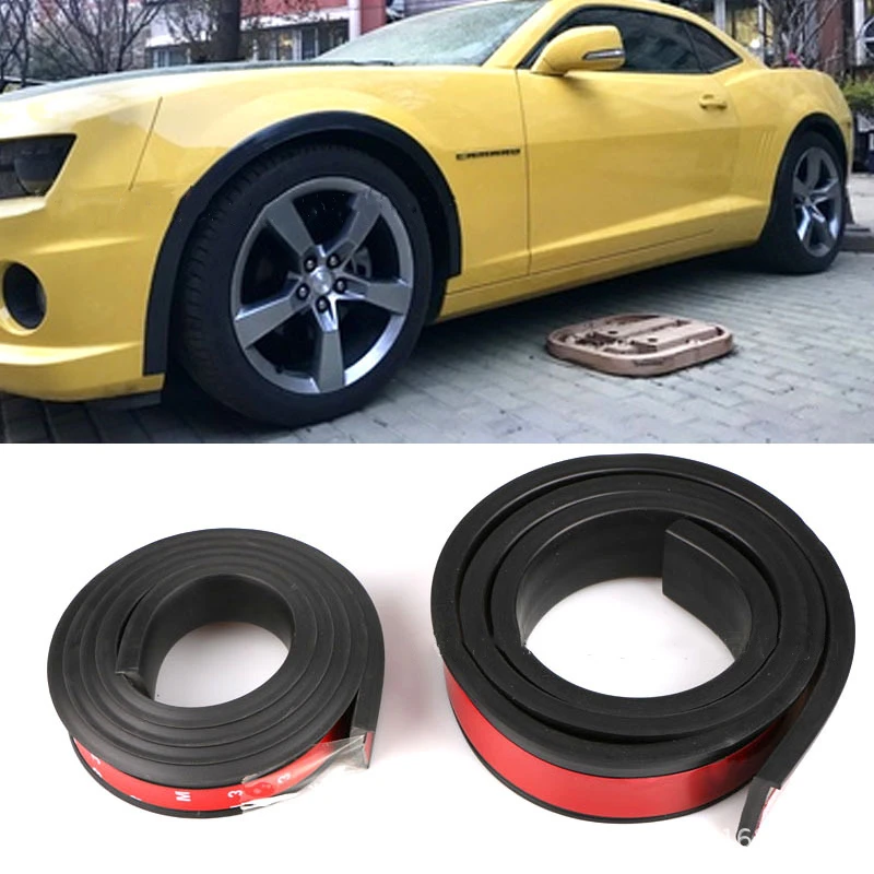 

Car Fender Flare Extension Wheel Eyebrow Protector Lip Wheel-arch Trim Wheel Eyebrow Arch Decorative Scratch Proof Black Rubber