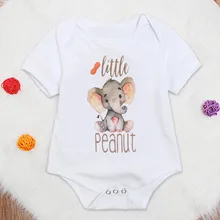 Детские топы с надписями и слоном для маленьких девочек и мальчиков; боди; комбинезон; пляжный костюм; одежда для маленьких девочек; боди для детей; Roupas De Bebe