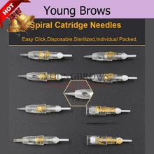 10 pcs Espiral Fácil Clique Cartucho Maquiagem Permanente Máquina Agulhas