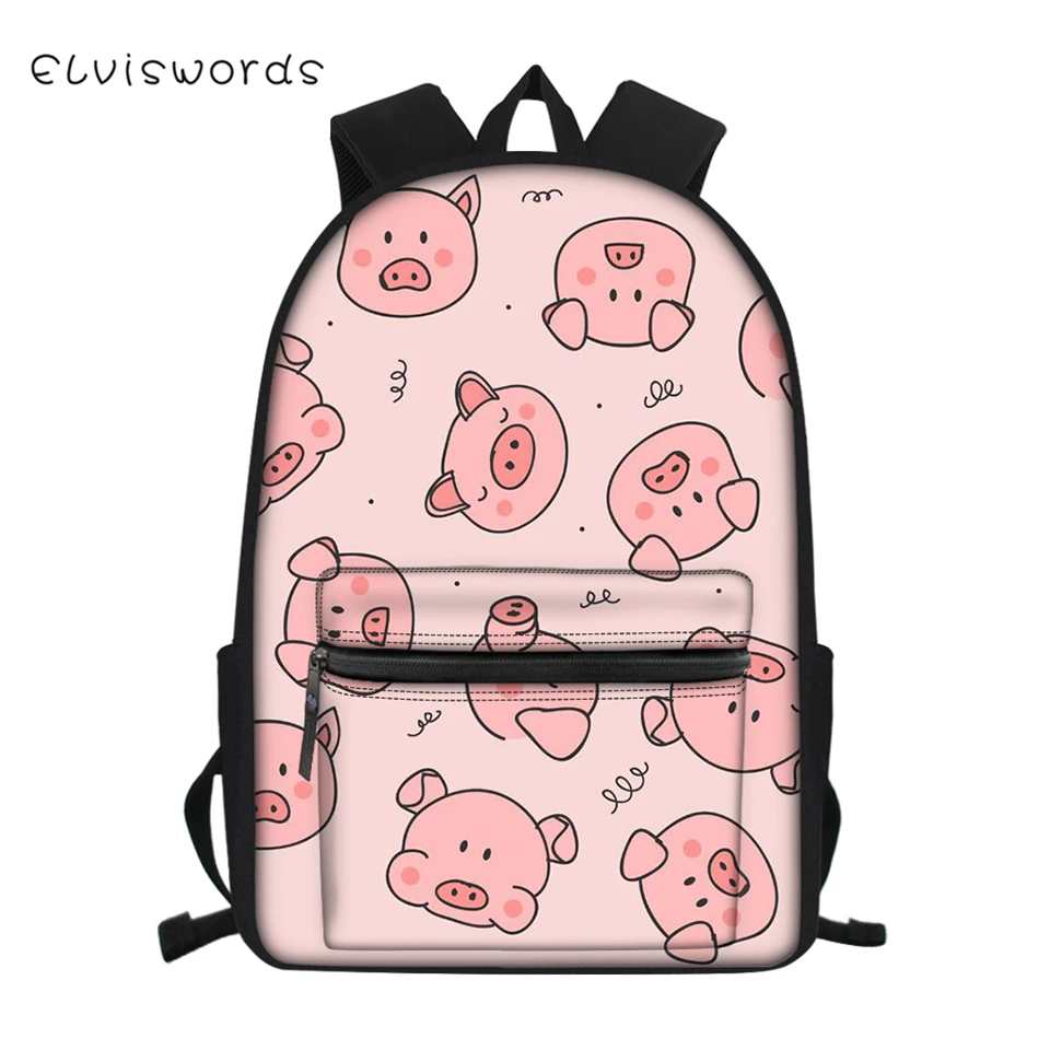

ELVISWORDS Fashion Children's School Backpack Cartoon Animal Pattern Students Book Bag for Boys Girls Cute Kids Travel Backpacks