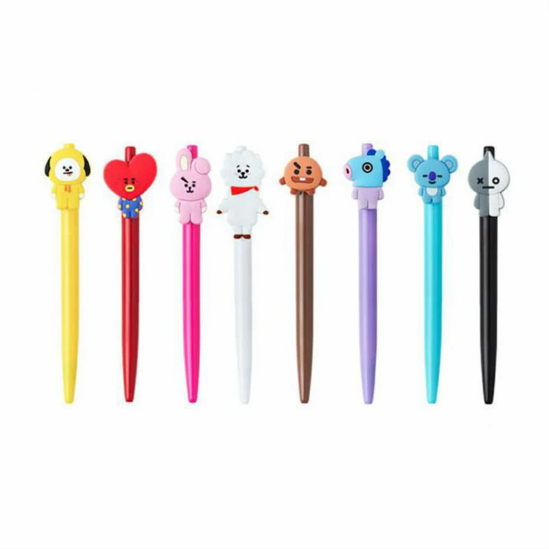 

8 Style BT21 Pen BTS Bangtang Boys Marker Pencil Painting Tools Kawaii Stationery Pen For Child