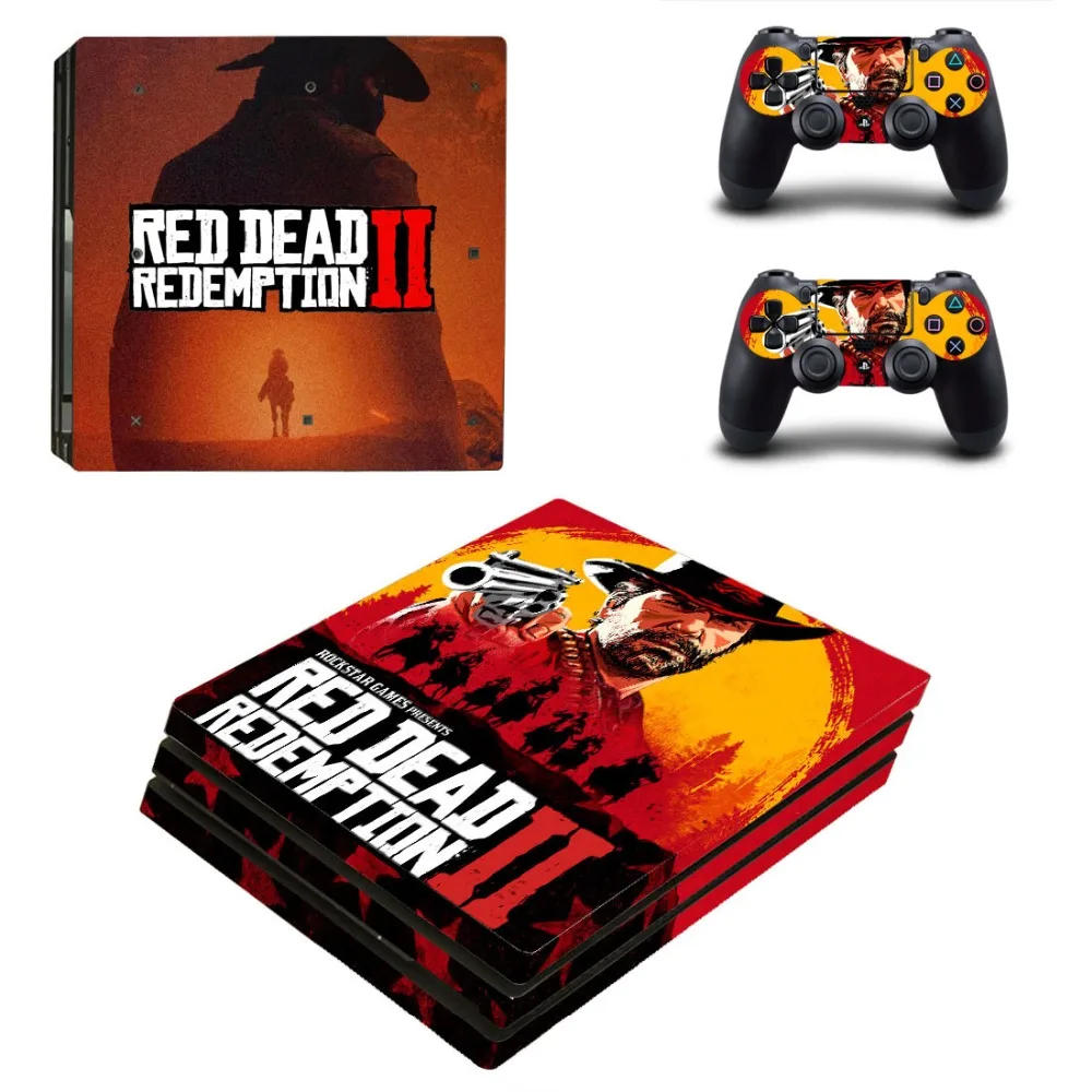 

Red Dead Redemption 2 PS4 Pro Skin Sticker Decal For Sony PS4 PlayStation 4 Pro Console and 2 Controllers Skins Sticker Vinyl