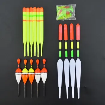 

Plastic Fishing Floats 15pcs/set Hard Plastic Sea Fishing Float Bobber Vertical Buoy Buoyancy Fishing Float with Rubbers