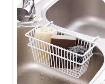 

Kitchen Iron sink drain basket wash brush cloth storage basket kitchen shelf