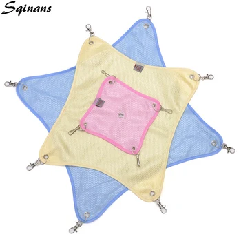 

Sqinans Rodent Hammock Square Shape Summer Breathable Mesh Bed Chinchilla Hammock For Rat Hamster Ferret Small Animals Swing Toy