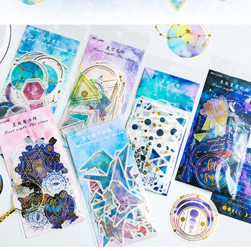 

Mo.Card night stars paper diary sticker Decoration label 1 lot = 1 pack = 60 pcs