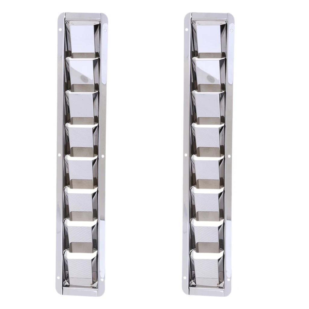 2 Pieces Air Vent/8 Louvres Stainless Steel - Marine/Boat/Yacht/Caravans Hardware