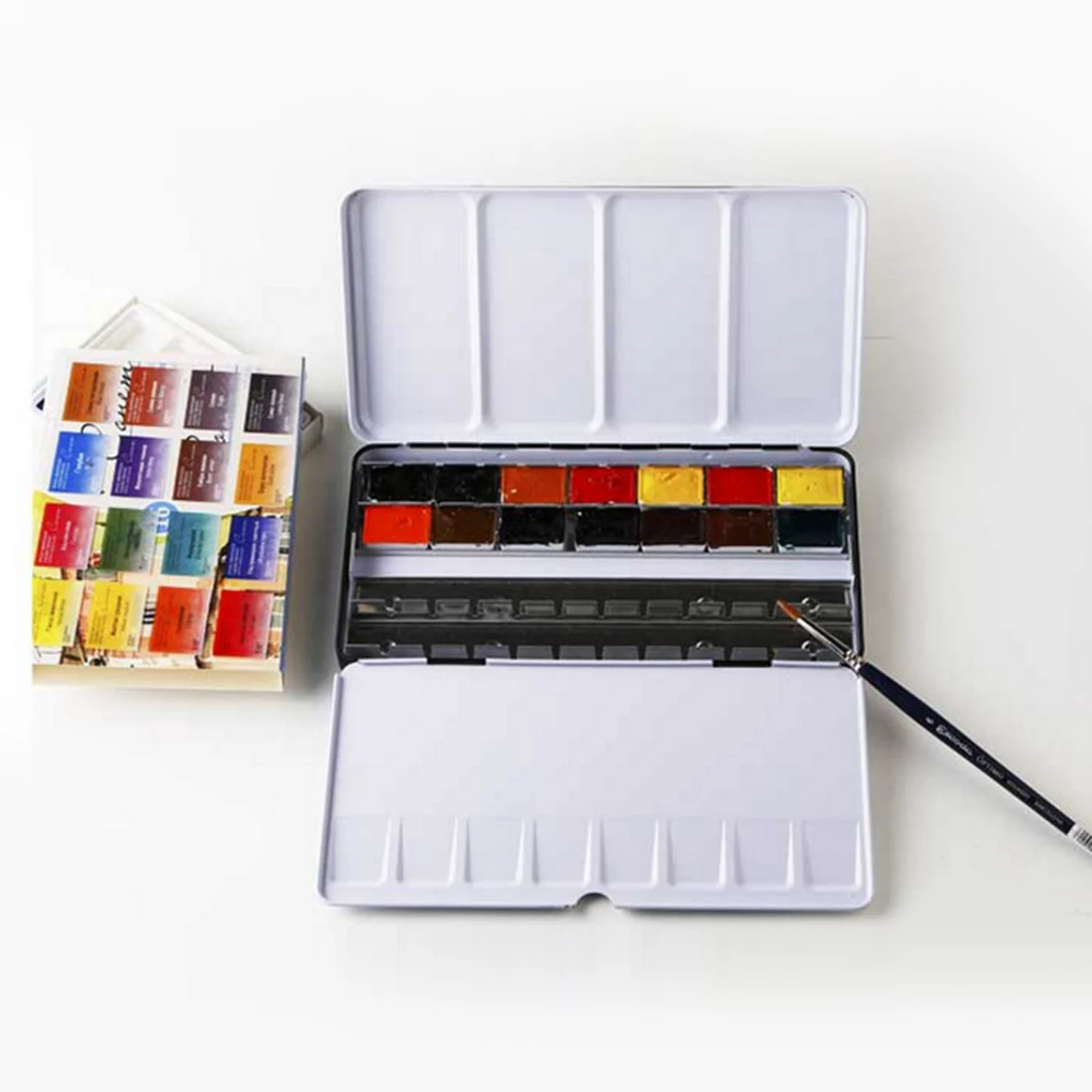 

48 Gird Empty Watercolor Tins Pans Palette Paint Case Box for Children Artist Student Beginners Professionals