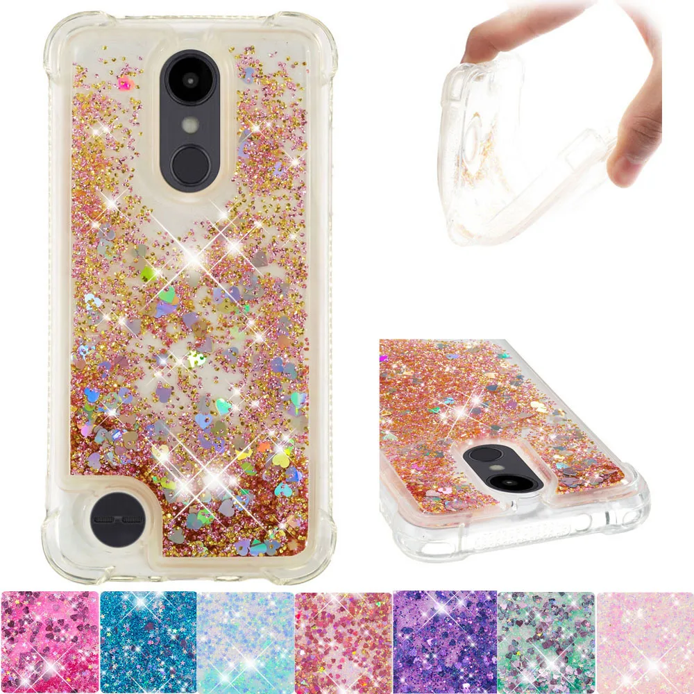 

Glitter Liquid Case for LG Zone 4 Aristo 2 Plus Cute Bling Soft Cover for LG Phoneix 4 Risio 3 Fortune 2 K8 2018 K8+ Bumper Case