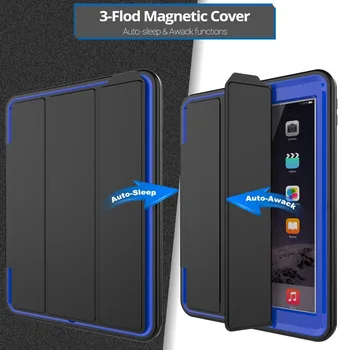 

Luxury Smart Wake up function Case For iPad 2 3 4 Safe Armor Shockproof Heavy Duty Silicone Hard Cover For iPad2/3/4