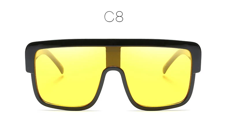 Квадратные женские солнцезащитные очки, мужские градиентные цветные итальянские бренды очков, дизайнерские женские солнцезащитные очки больших размеров Oculos de sol feminina - Цвет линз: C8