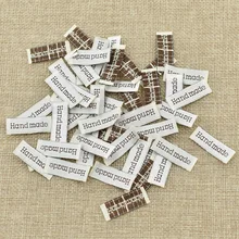 50 pçs clássico artesanal tecido lavável etiqueta do vestuário para diy artesanato costura em mulheres saco chapéu sapatos tags acessórios