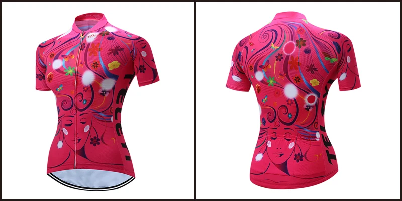 TELEYI летние женские Ropa Ciclismo красный цветок дышащая одежда MTB для велосипедистов велосипедная одежда из Джерси для гонок велосипед Pro команда Велосипедная одежда T#12