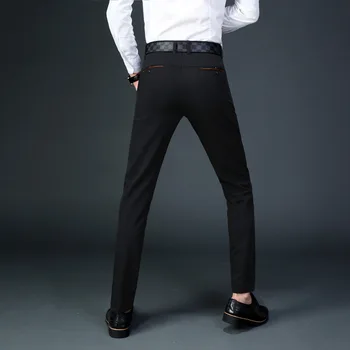 

2019 new youth men's small straight Slim trousers fashion urban color matching casual pants