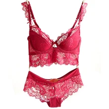 Модное сексуальное регулируемое кружевное нижнее белье с эффектом пуш-ап, бюстгальтер для груди, уплотненный комплект с бюстгальтером высокого качества, комплекты нижнего белья QS
