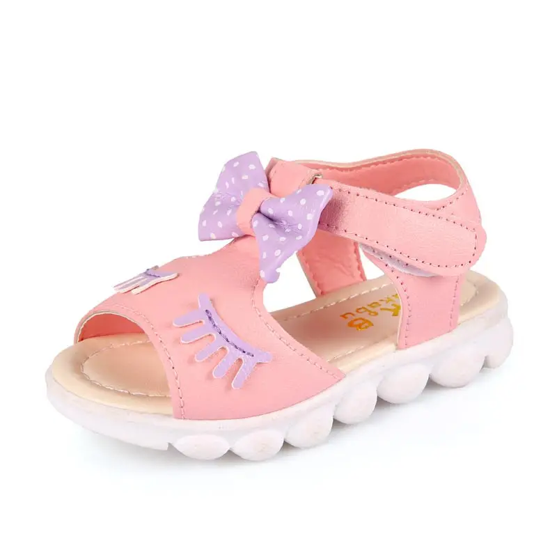 Summer Children Kids Sandals Girls Bow Cartoon Sandals Baby Toddler