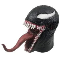 Человек-паук Venom маска голова крышка косплей Темный супергерой Venom латексная маска шлем реквизит Хэллоуин вечерние вечеринка костюмы для мужчин взрослые