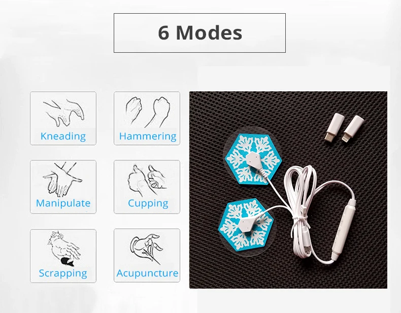 Портативный EMS импульсный массажер телефон массаж всего тела облегчение боли Расслабление 2 массажные пластыри матч с iOS Android USB устройств