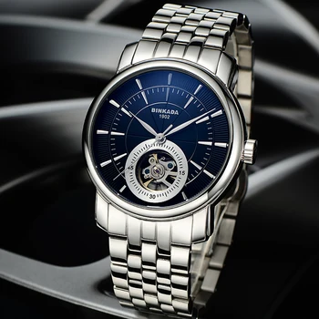 

Casual Brand Luxury Stainless Steel Mens Business Watches BINKADA Automatic Tourbillon Men Mechanical Watch relojes masculion