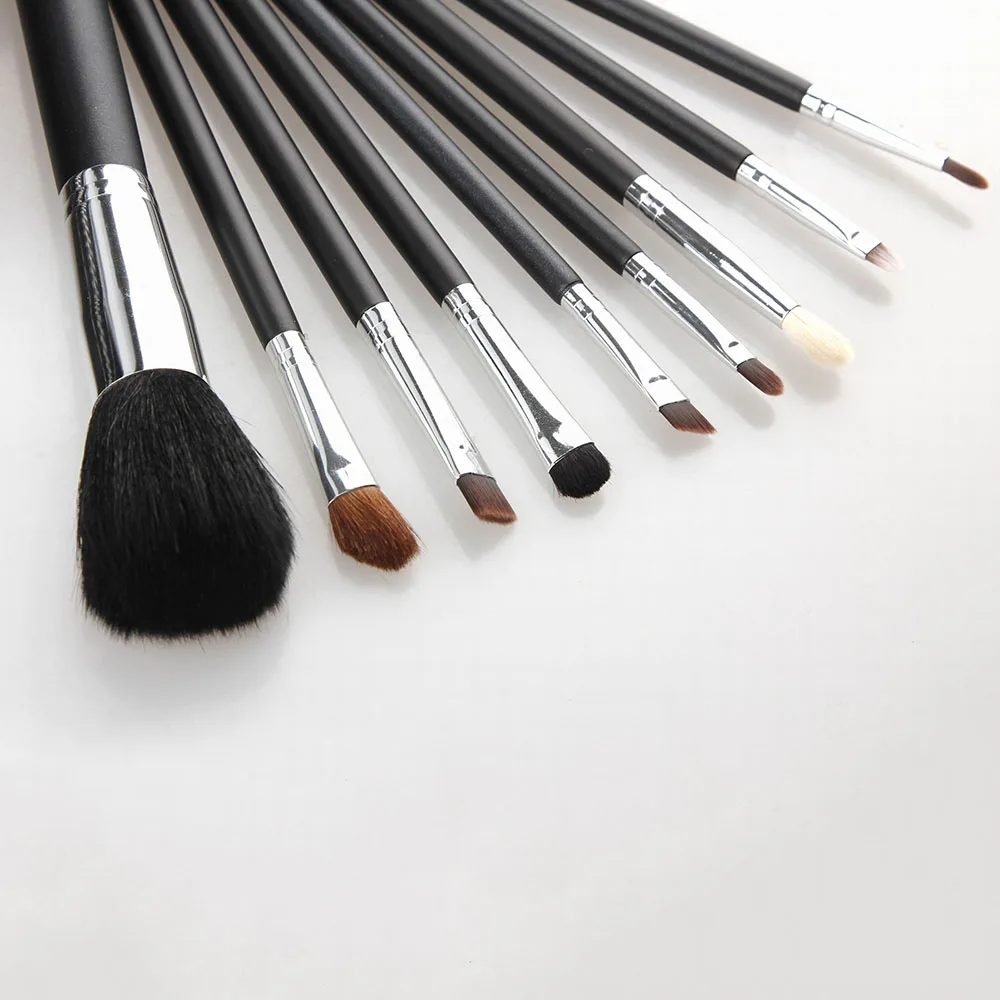 12pcs makeup brushes maquiagem powder eye shadow silver handle goat hair (5)