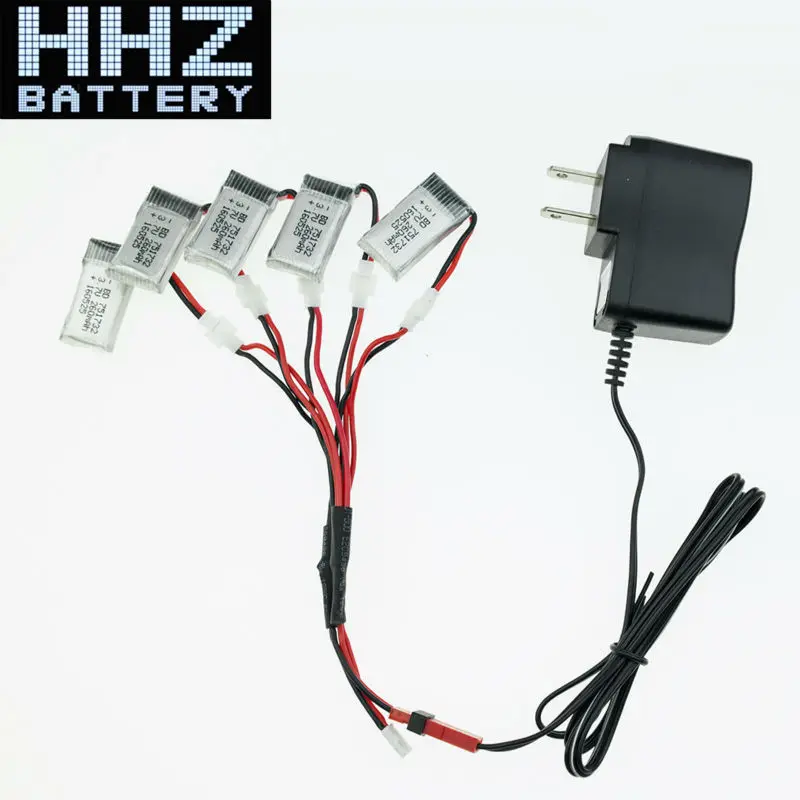 

Eachine rc h8 lipo 260mAh 3.7V Battery 5pcs  and Charger X5 cable for JJRC  Mini RC drone Quadcopter Parts