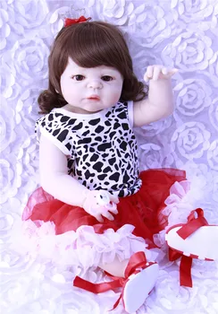 

22" girl doll reborn full silicone vinyl children play house toys bebe gift boneca reborn silicone reborn baby dolls