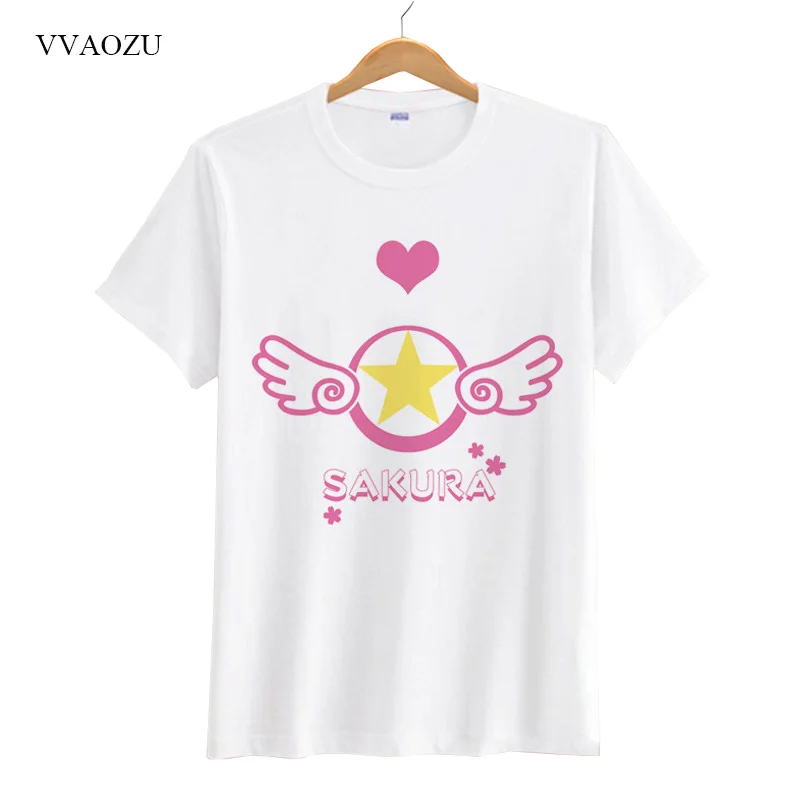 Новые летние Harajuku стильная футболка с изображением персонажей видеоигр Card Captor