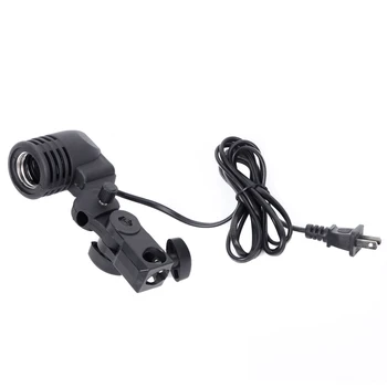 

E27 Bulb Holder Socket Flash Swivel Bracket Photo Light Lamp Mount US Plug