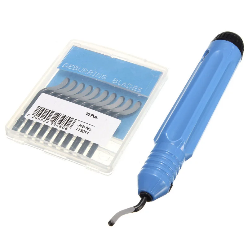 

2019 Useful Multifunctional Saw Blade NB1100 Burr Handle With 10pcs HSS BS1010 Blades Deburring Tools Set with Customized Logo