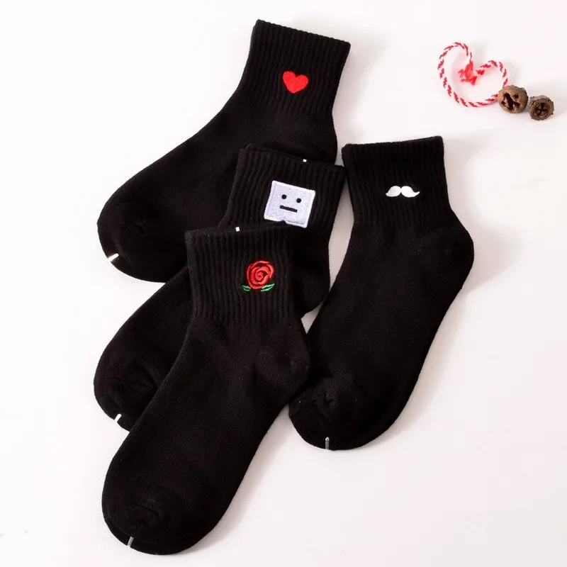 35-40 унисекс хлопковые носки Harajuku для женщин и мужчин Ulzzang Calcetines черные белые японские носки meias soks
