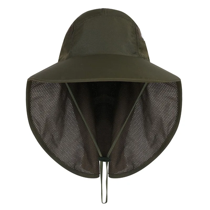 Fishing Cap Waterproof Sunshade Cap With Chin String Ear Neck Flap