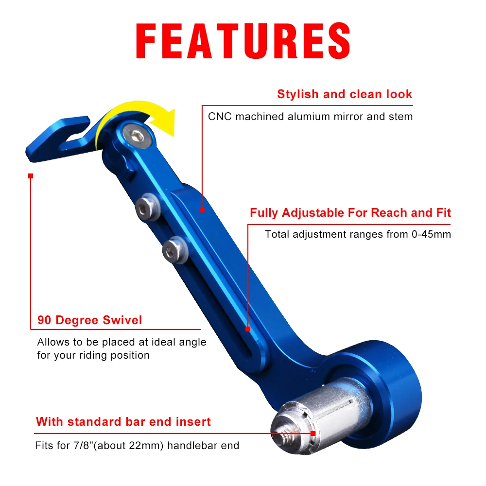 7/" мотоциклетные Регулируемые сцепные рычаги, защита, зеркало заднего вида для Kawasak Suzuki Yamaha D25