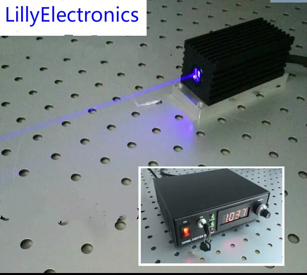 Промышленный лазерный точечный модуль Lab 450nm 2000mW 2W фиолетово-синий + TTL/аналоговый