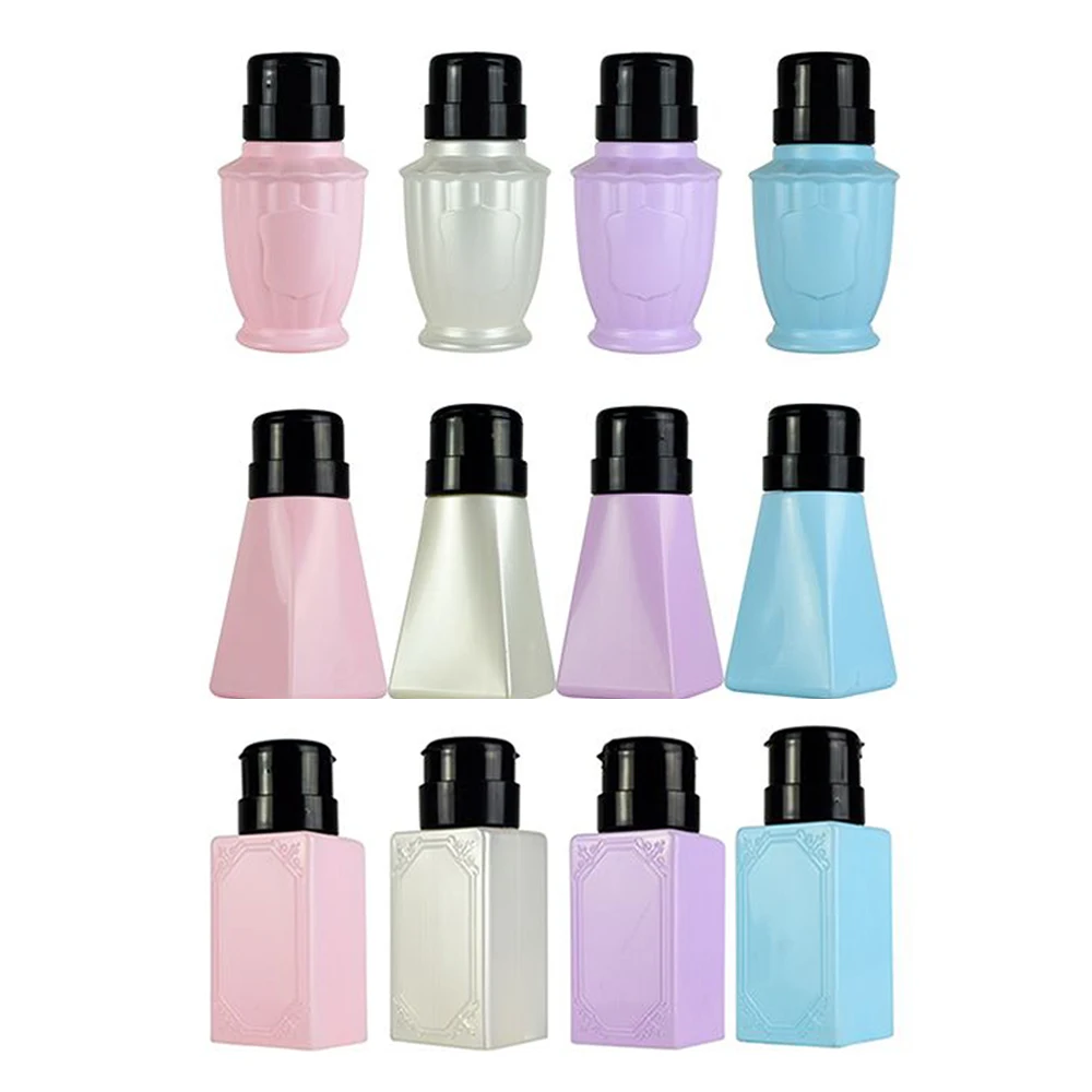 

1PC Empty Pump Bottle Liquid Alcohol Press Nail Polish Remover Cleaner Bottle Dispenser Make Up Refillable Container Tools 200ml