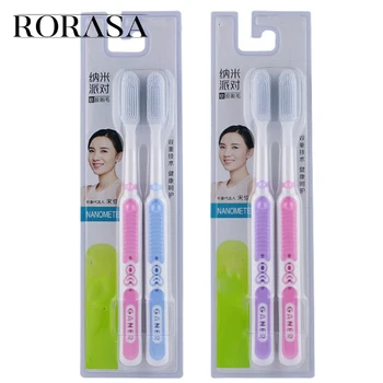 

2PCS Soft Toothbrush Adult Silicone Nano Brush Oral Care Nano-antibacterial Toothbrush Oral Hygiene Color Random Pro Teeth Clean