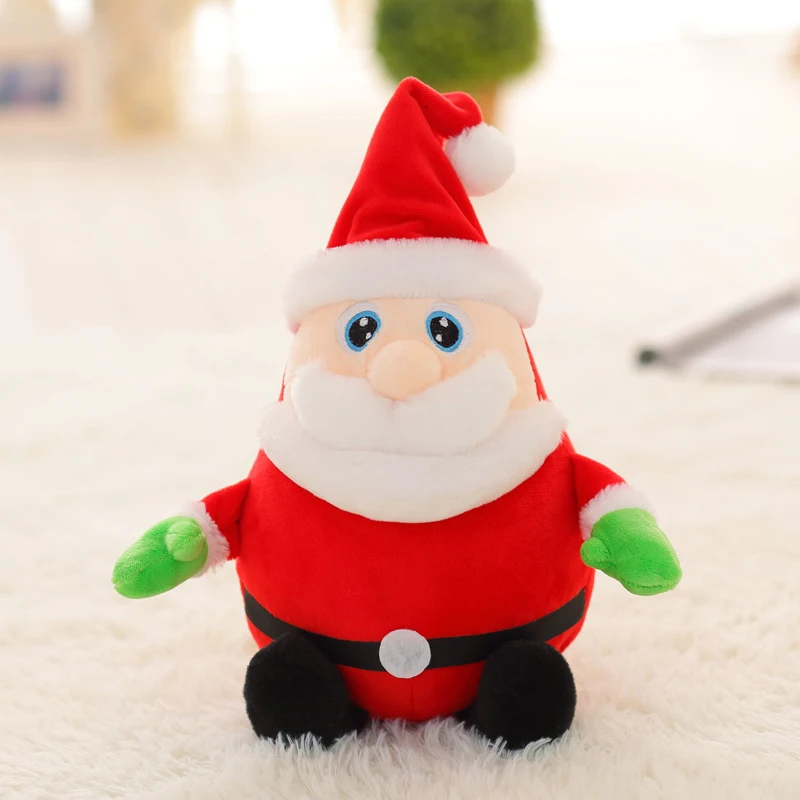 30/50 см креативный музыкальная шкатулка и светильник вверх светодиодный чучела плюшевых игрушек с Санта-Клаусом; разноцветная светящаяся Санта Клаус Рождественский подарок для детей