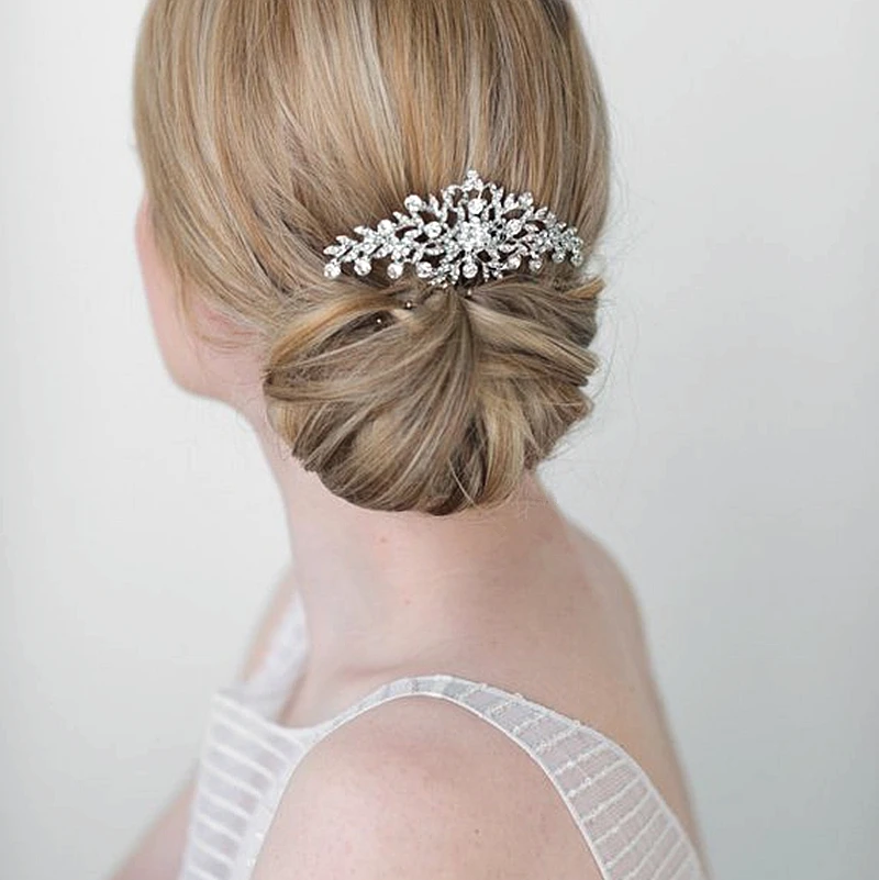 

Top Quality New Fashion Wedding Hair Accessories For Bride Rhinestone Crystals Hair Comb Hair Pieces Hair Jewelry For Women XLL2