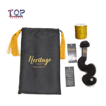 

Custom Brand Hair Extension/Hair Bundles Packaging Sets Bag Hair Packaging Silk Drawstring Pocket With 1350pcs/ Lot