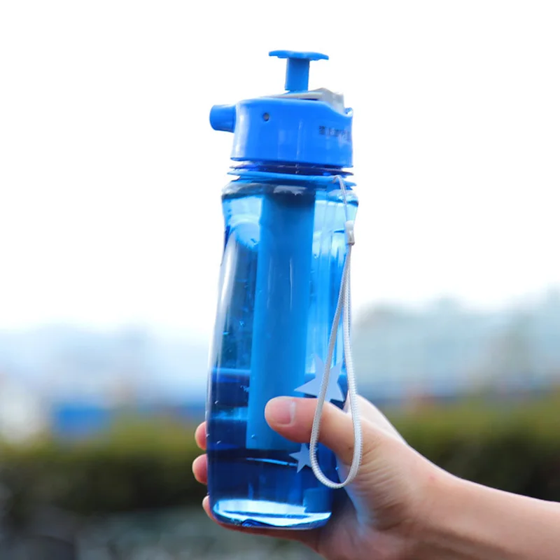 Модная креативная бутылка для воды, спортивный спрей, летняя увлажняющая бутылка для велоспорта, спортивного зала, бутылки для питья GL40 - Цвет: blue